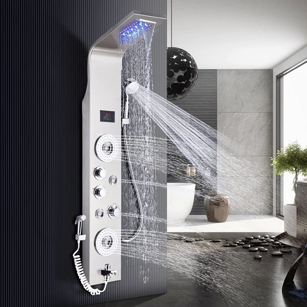 rozin 45.27" Shower Panel with Fixed Shower Head Wayfair Canada